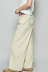 POL Raw Hem Star Patch Wide leg Pants OutfitFlow